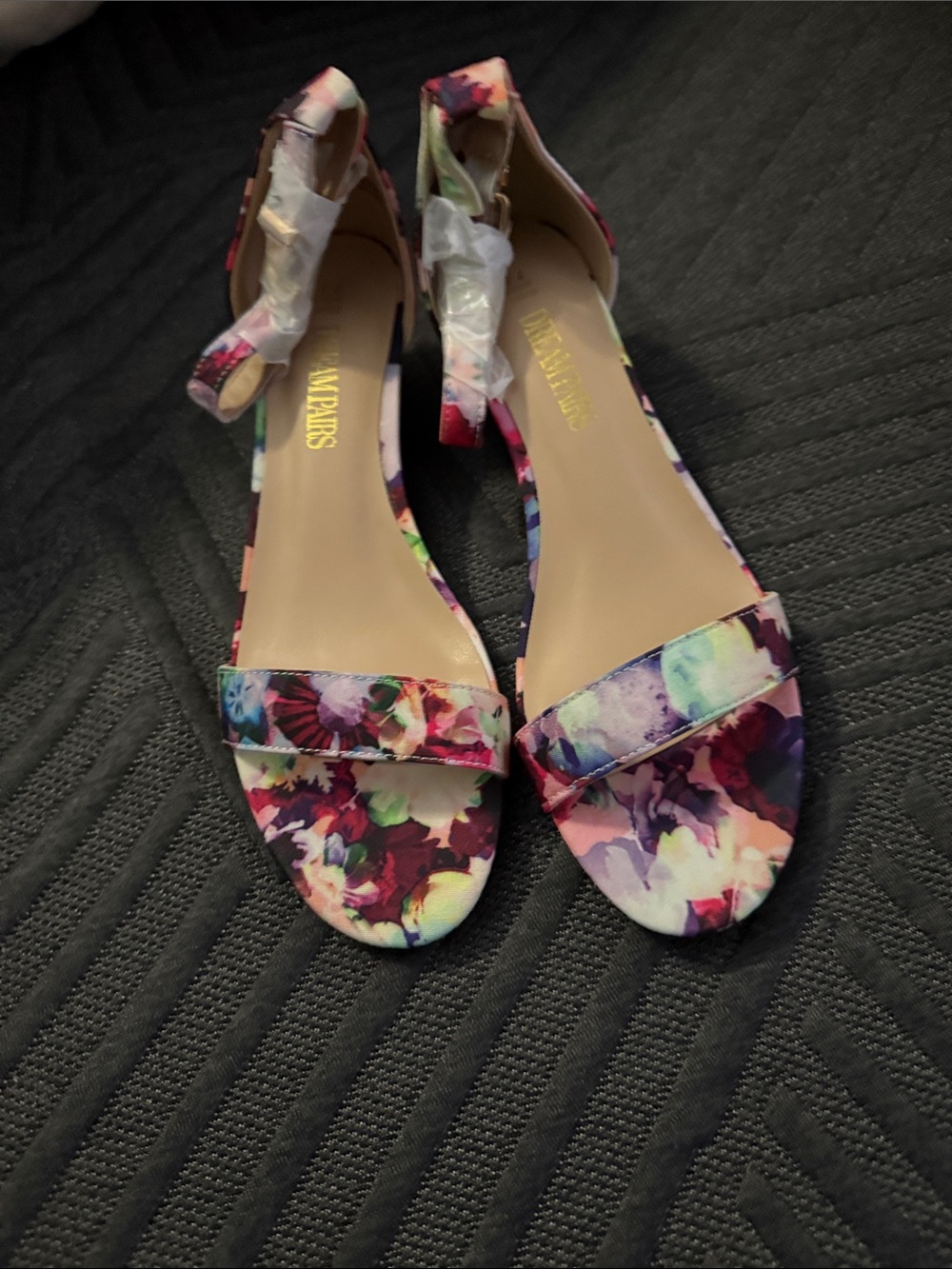 Floral Ankle-Strap Wedge Sandals - Women's Dress Heels